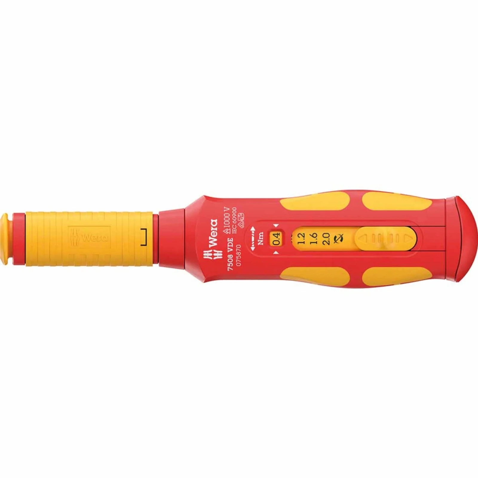 Wera Tools 05075870001 7508 VDE Kraftform Safe-Torque Speed Torque Screwdriver 0.4-2.0 Nm