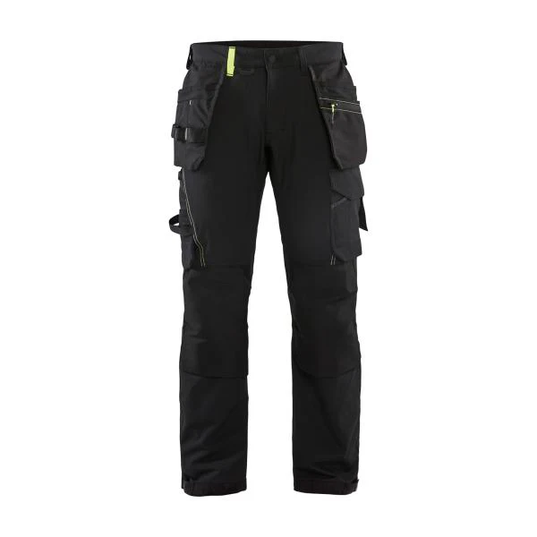 Blaklader 1522 Black/Yellow Hi-Viz Craftsman Trousers 4-way Stretch