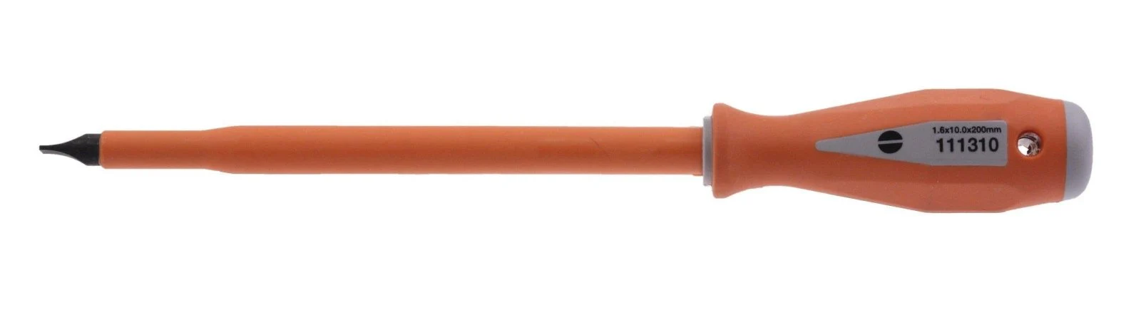 Boddingtons Electrical Insulated Slotted Screwdriver, 10mm Tip Length, 1.6 Tip Width, 200mm Blade Length 111310 - Image 2