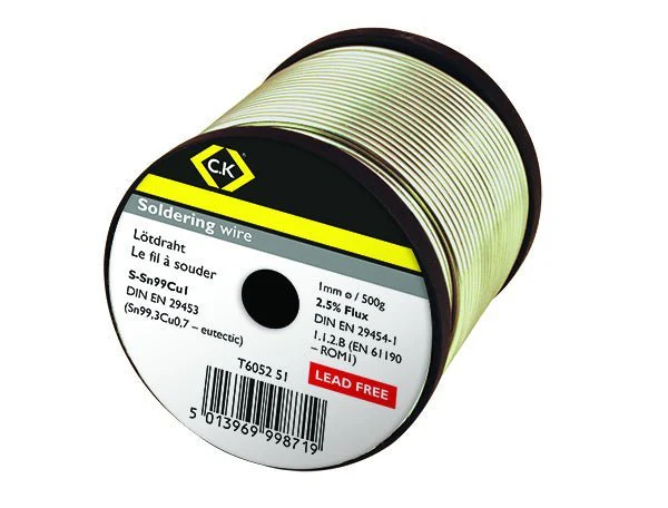 C.K Tools Lead Free Soldering Wire 1mm x 500g Reel - T6052 51