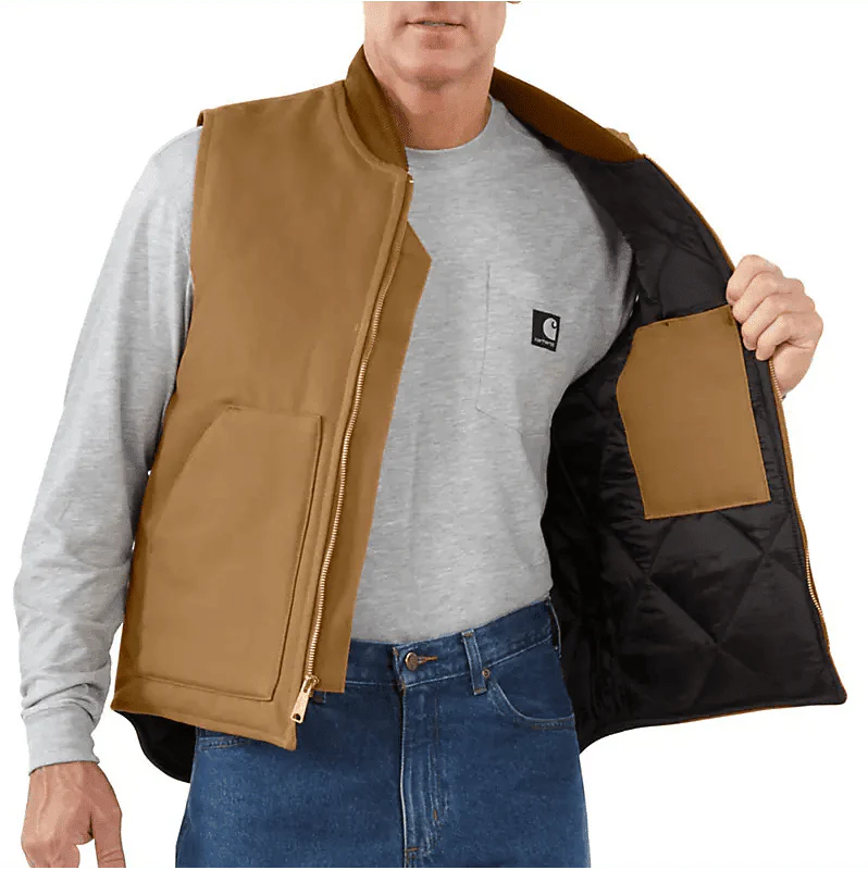 Carhartt Relaxed Fit Firm Duck Insulated Rib Collar Vest - Image 2