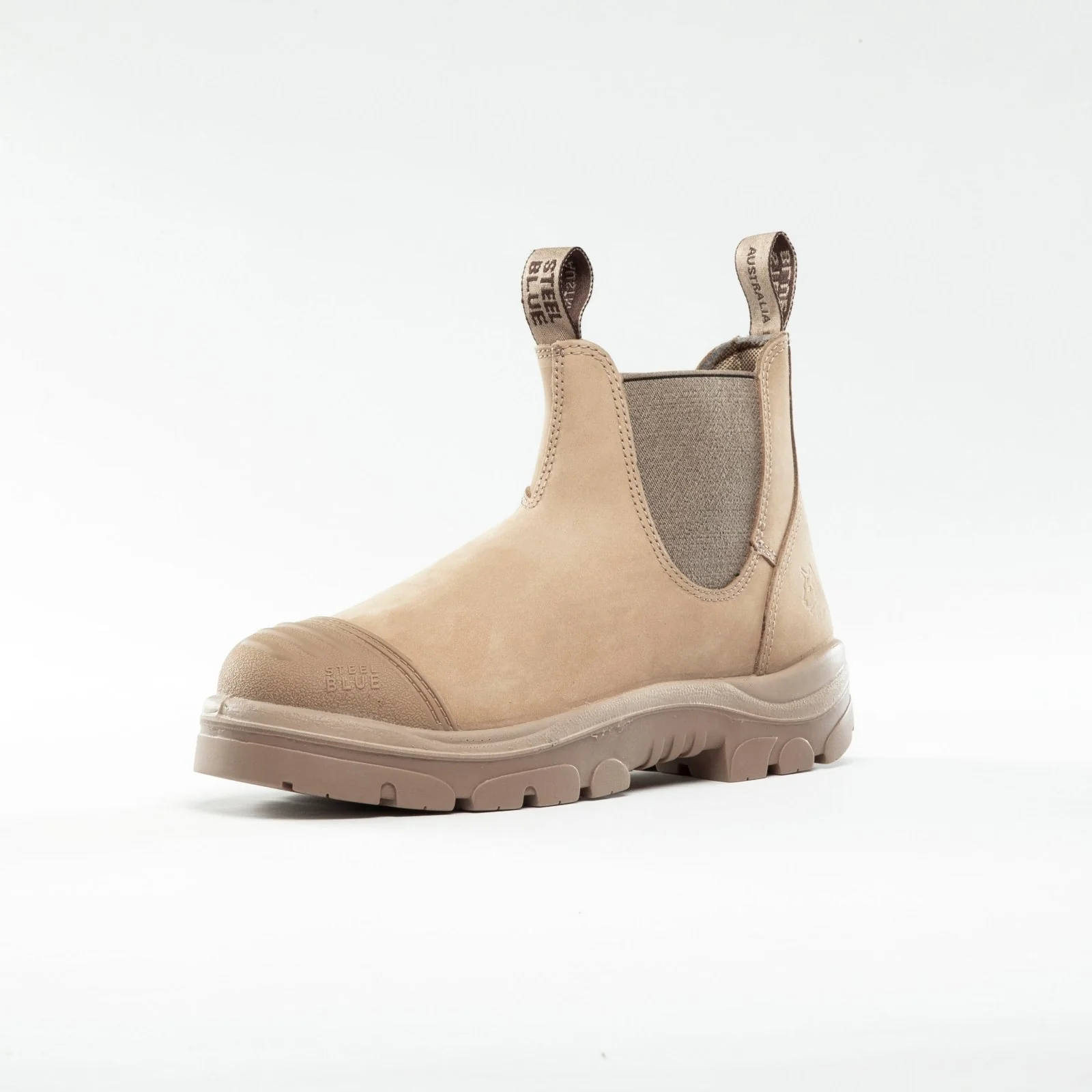Steel Blue Hobart Slip On Scuff Boots Sand - Image 8