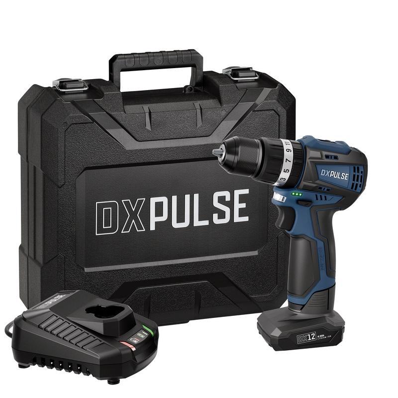 DXPULSE 12V BRUSHLESS COMBI DRILL KIT, 1 X 4.0AH BATTERY, 1 X FAST CHARGER