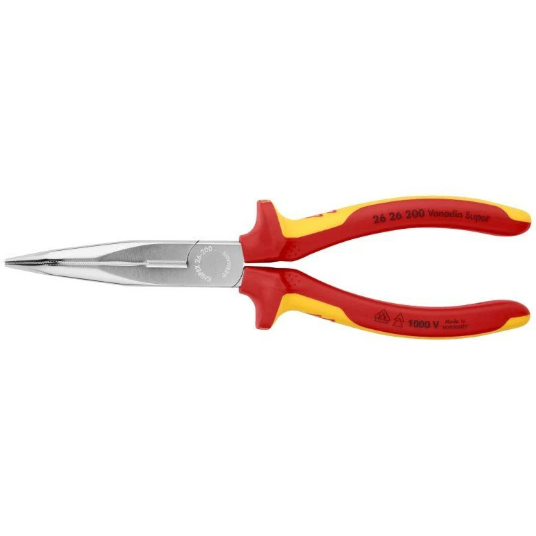 KNIPEX 8" Long Nose 40° Angled Pliers with Cutter-1000V Insulated 26 26 200