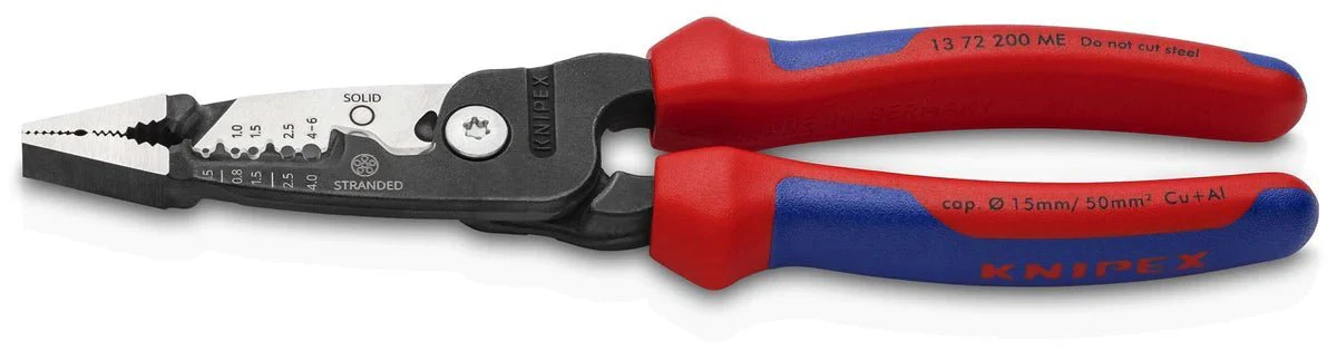 KNIPEX 13 72 200 ME Metric Wire Stripper With Multi-Component Grips 200mm