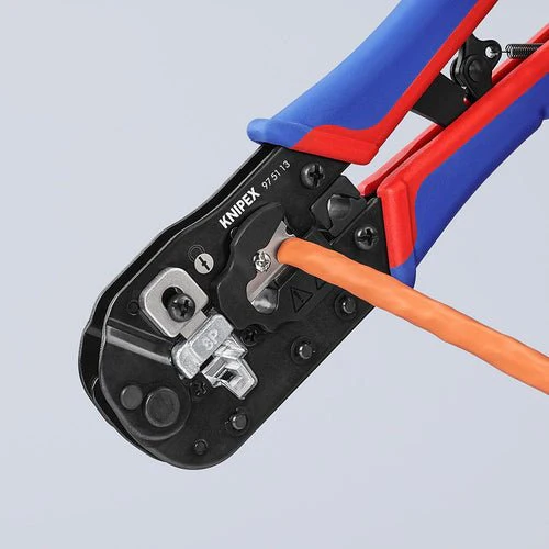 KNIPEX Crimping Pliers for RJ45 Western Plugs with Multi Component Grips - 97 51 13 - Image 2