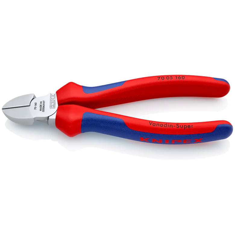 KNIPEX Diagonal Cutter with multi-component grips chrome-plated 160 mm cutting edges with bevel