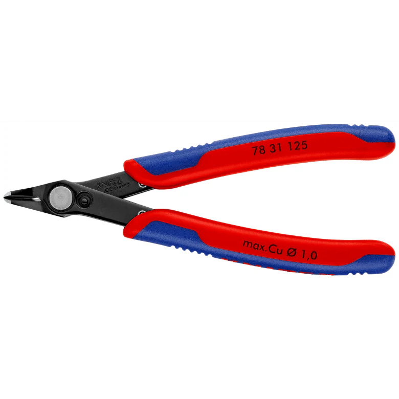 KNIPEX Electronic Super Knips® with multi-component grips burnished 125 mm cutting edges without bevel