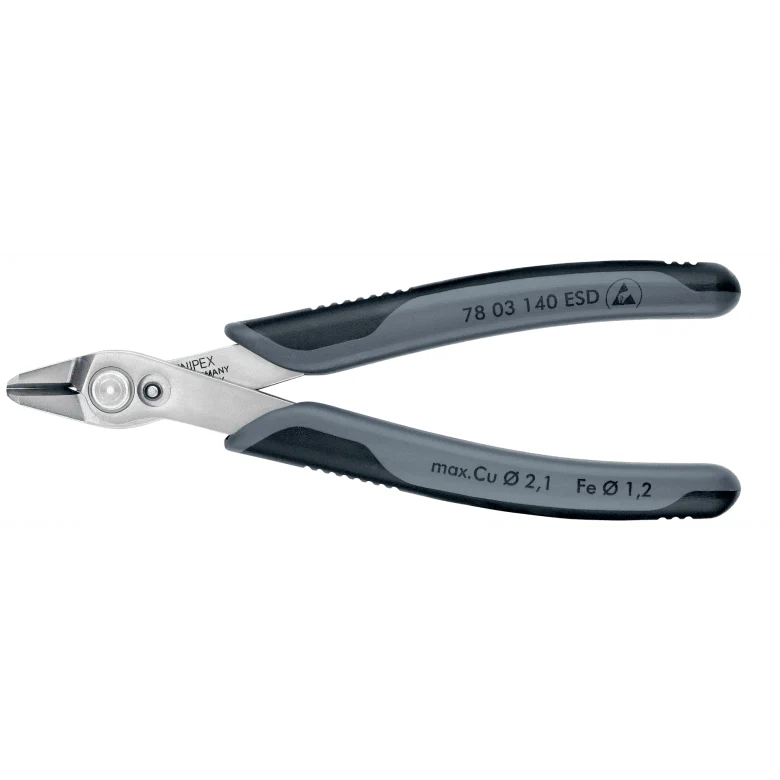 KNIPEX Electronic Super Knips® XL ESD with multi-component grips polished 140 mm cutting edges without bevel