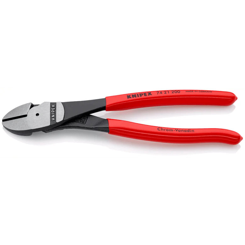 KNIPEX High Leverage Diagonal Cutter plastic coated black atramentized polished 200 mm cutting edges with bevel