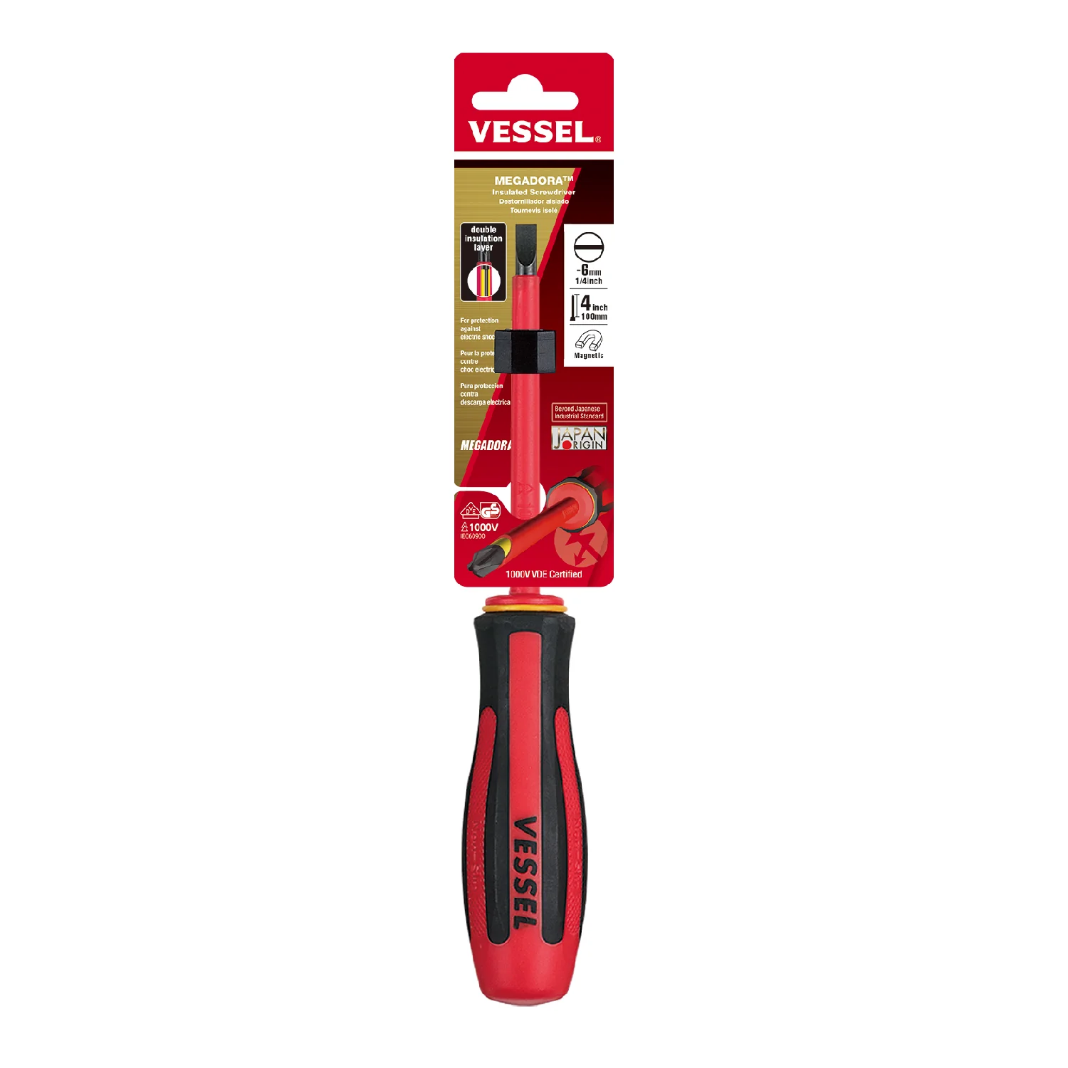 Vessel Megadora Insulated Screwdriver No.960 - 1.0x6x100