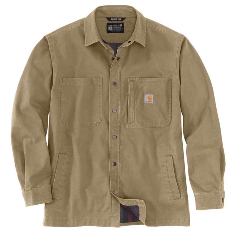 Carhartt Rugged Flex Relaxed Fit Canvas Fleece-lined Snap-front Shirt Jacket