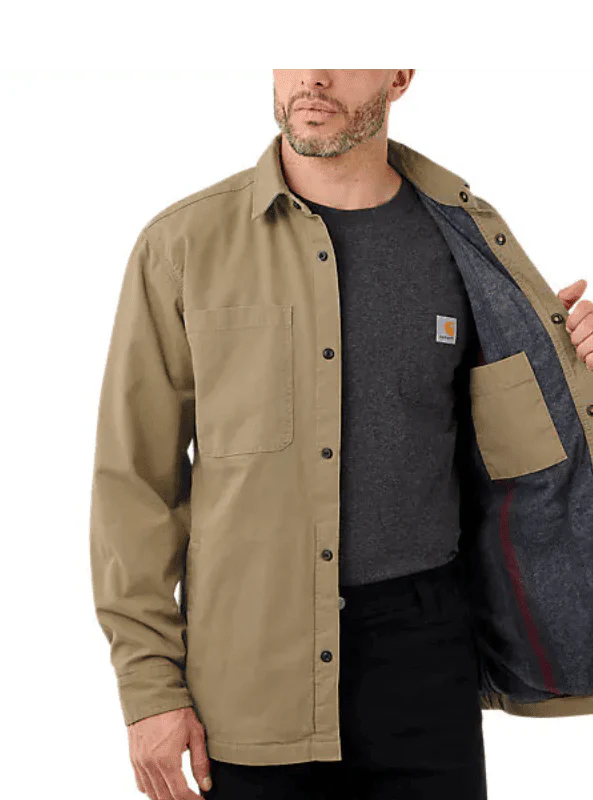 Carhartt Rugged Flex Relaxed Fit Canvas Fleece-lined Snap-front Shirt Jacket - Image 2