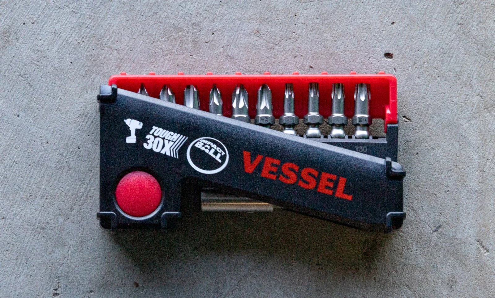 Vessel Set of 10 Torsion Impact Ball Bits + Bit Holder with Philips, Pozidrive & Torx bits - Image 3