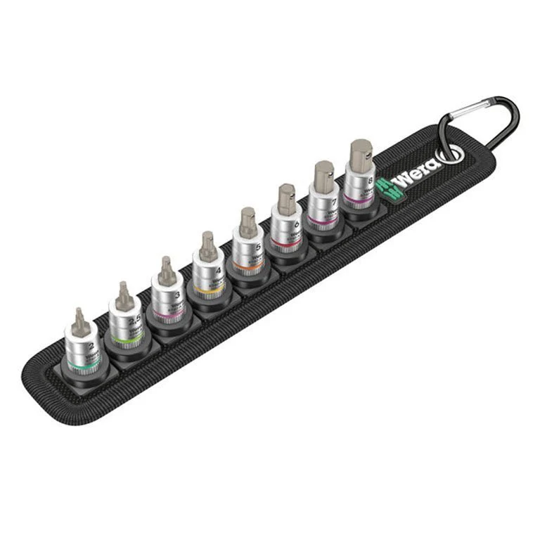 Wera Tools 05003881001 Belt 2, 8740 A HF, Torx 8 Piece Zyklop Bit Set With Holding Function, 1/4" Drive