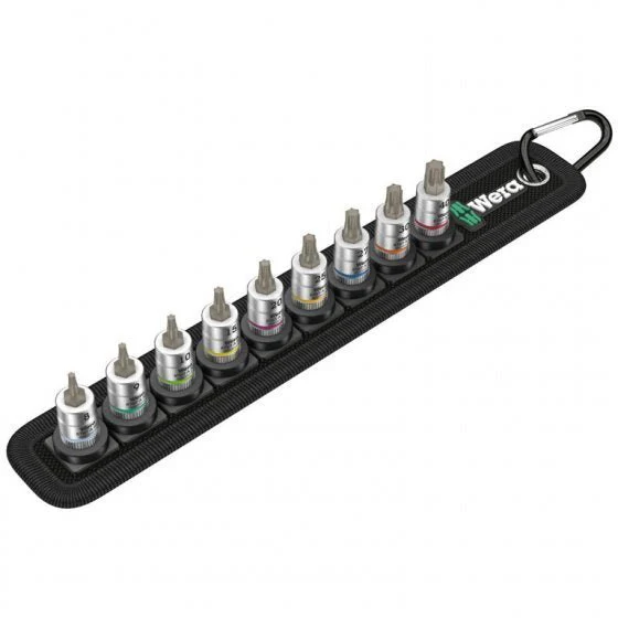 Wera Tools 05003882001 Belt 3, 8767 A HF, Torx 9 Piece Zyklop Bit Set With Holding Function, 1/4" Drive