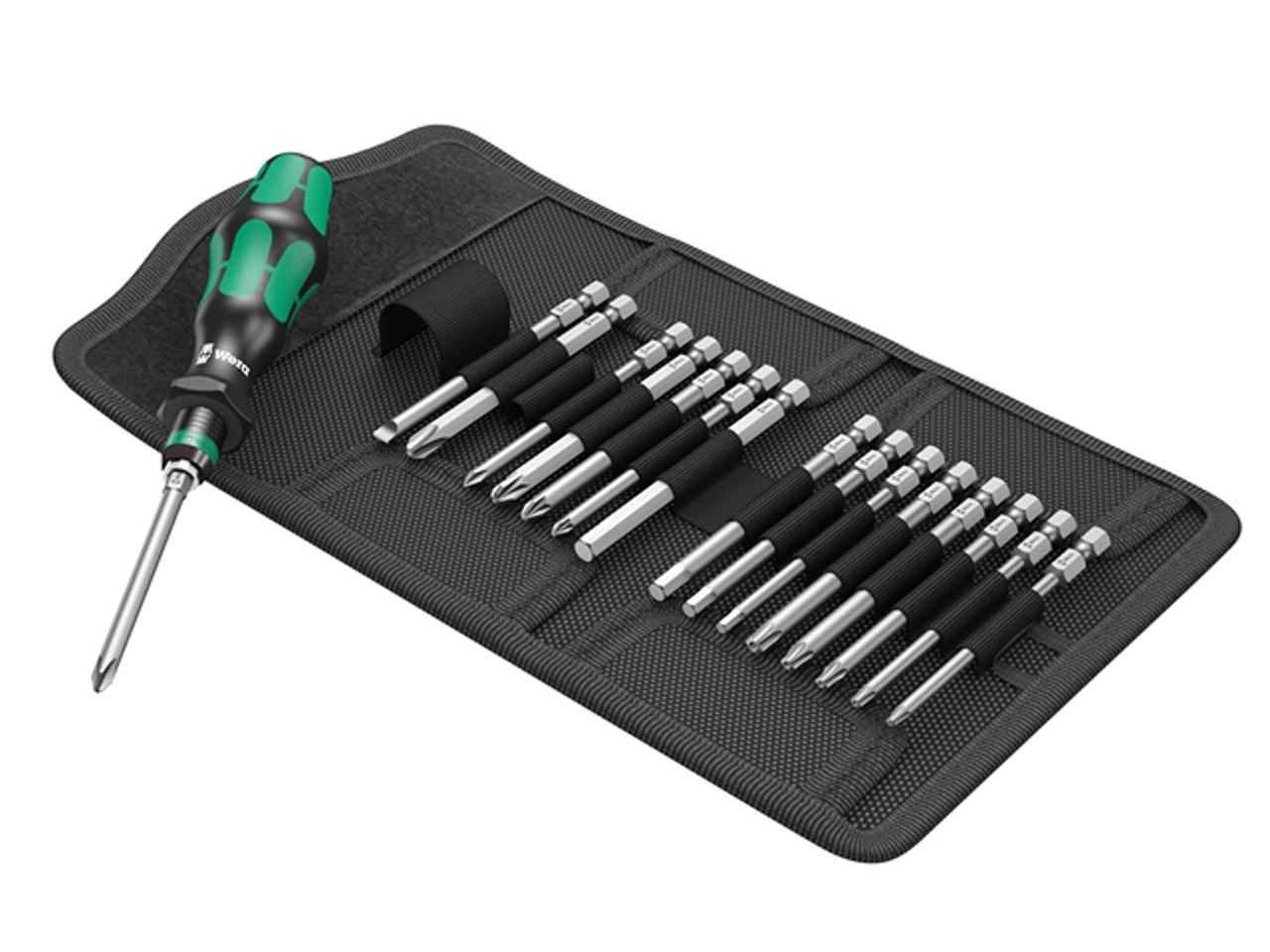 Wera Tools 05059295001 Kraftform Kompakt 60 17 Piece Bit-Holding Screwdriver & Bit Set PH/PZ/SL/TXBO/HEX