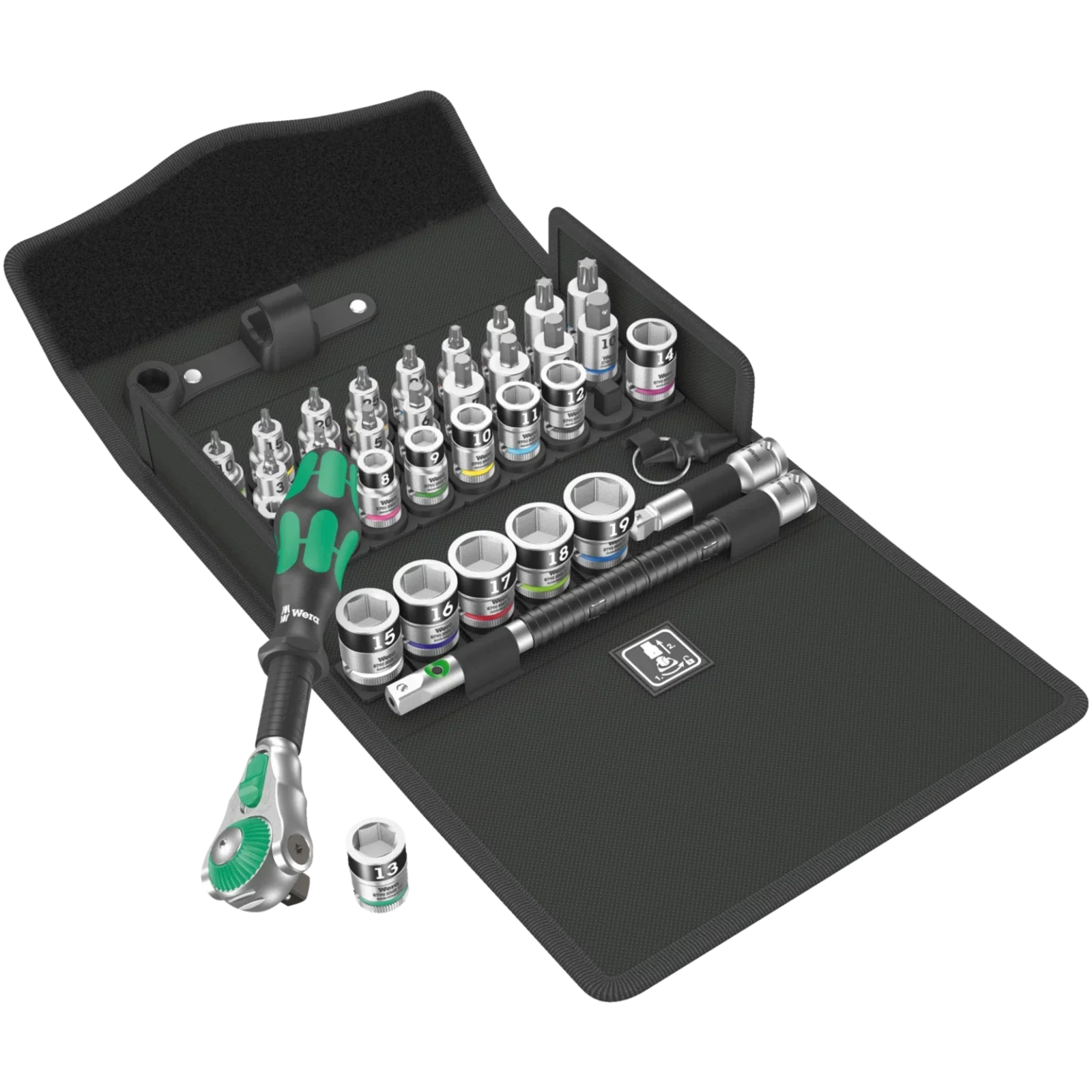 Wera 8100 Sb All-In Zyklop Speed Ratchet Set 3/8 Drive Metric 35Pc
