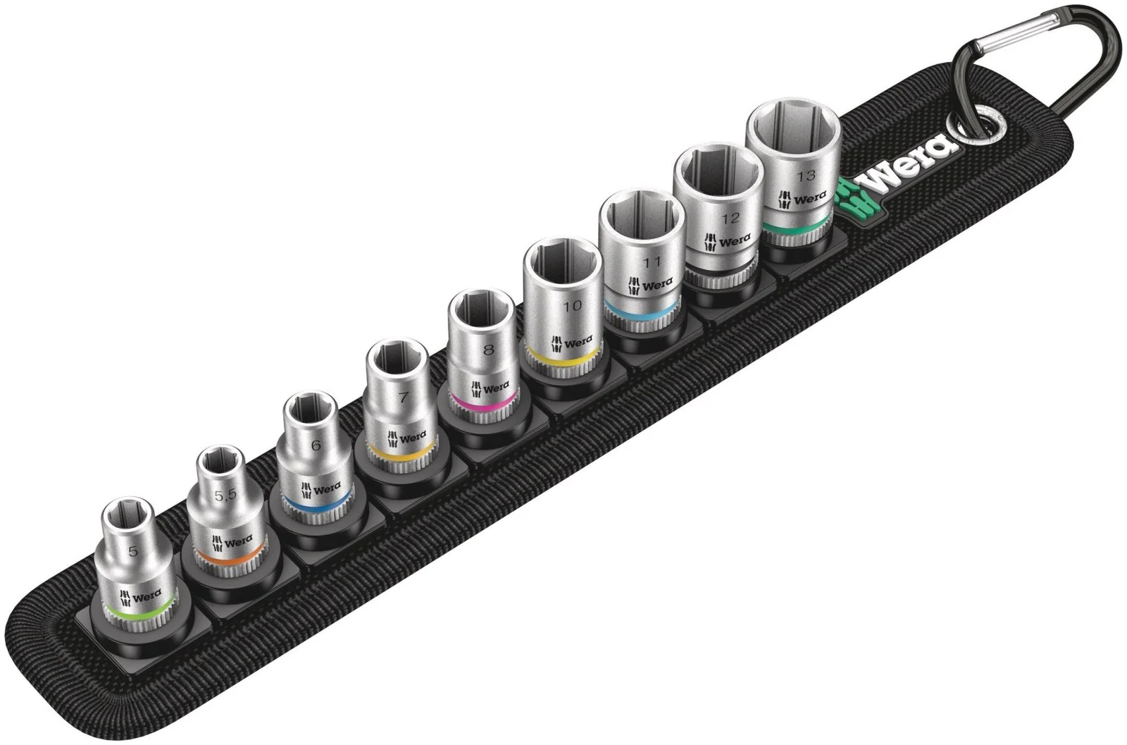 Wera Tools 05003883001 Belt A 4 Zyklop socket set, 1/4" drive, 9 pieces