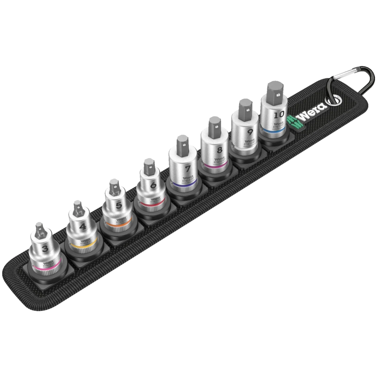 Wera Belt B 2 In-Hex Hf Bit-Socket Set 3/8" Metric Zyklop 9Pc