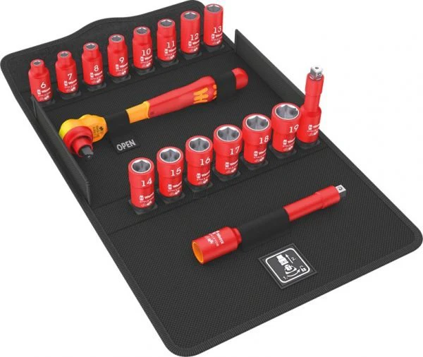 Wera Tools 05004970001 Zyklop 17 Piece VDE Ratchet & Socket Set